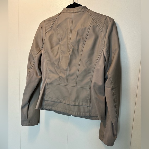 Express taupe faux leather jacket - Picture 2 of 3